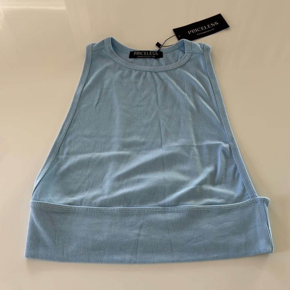 Light blue top